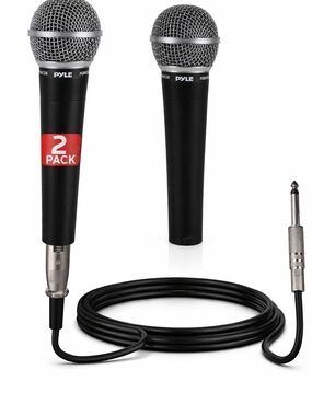 Black Wired Dynamic Microphone - 2 Pack